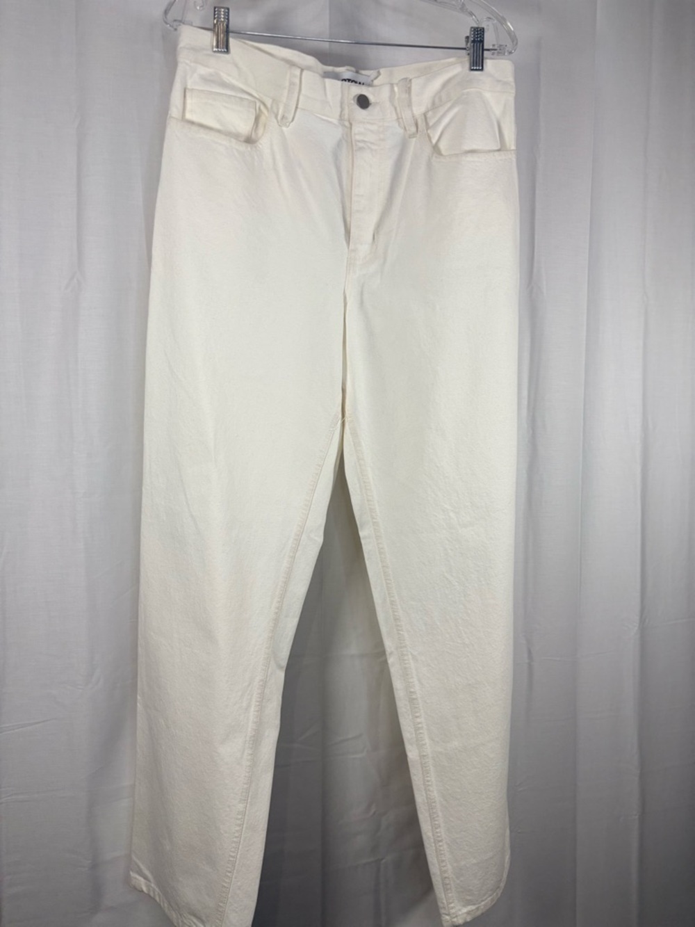 NWT PARTOW Wyatt Off White mid Rise Straight Leg Jeans size 10